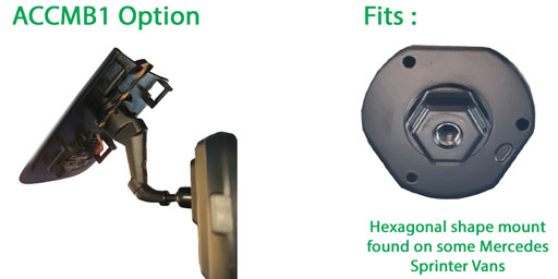 Image of bracket choice for reversing camera system to fit some Mercedes Sprinter vans