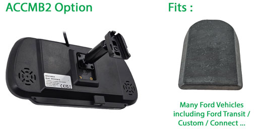 Image of bracket choice for reversing camera system to fit Ford Transit vans