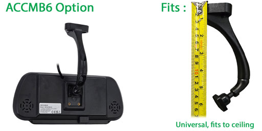 Image of ceiling bracket choice for reversing camera system