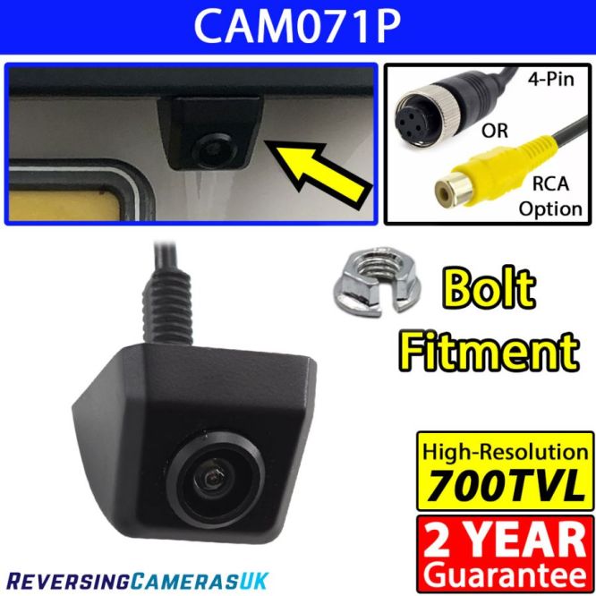 Small Black Post Number Plate Reversing Camera