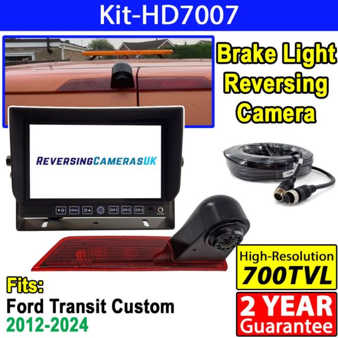 7 inch stand on dash monitor and Ford Transit Custom brake light reversing camera