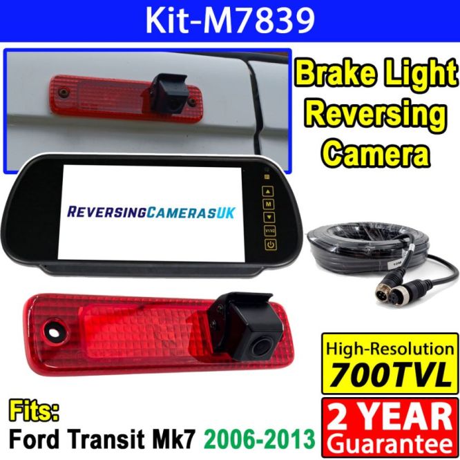 Mk7 Ford Transit Brake Light Reversing Camera System with Mirror Monitor