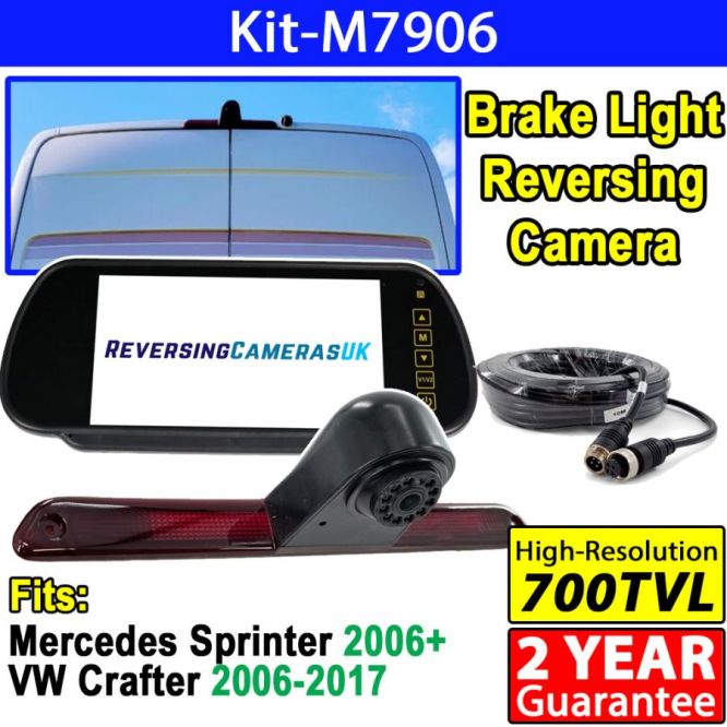 VW Crafter and Mercedes Sprinter Brake Light Reversing Camera System with Mirror Monitor