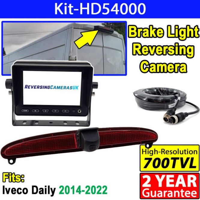 2014 to 2022 Iveco Daily Brake Light Reverse Camera System with 5 inch Display