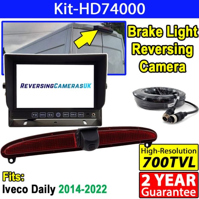 7 inch stand on dash monitor and Iveco Daily brake light reversing camera