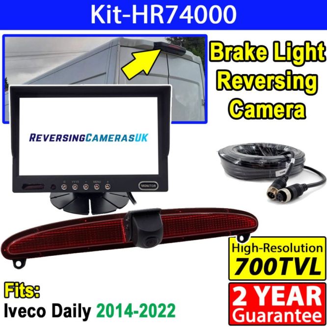 2014 to 2022 Iveco Daily Brake Light Reverse Camera System with 7 inch Display