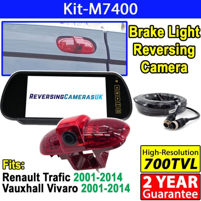 7 inch mirror monitor monitor and Vauxhall Vivaro 700TVL brake light reversing camera