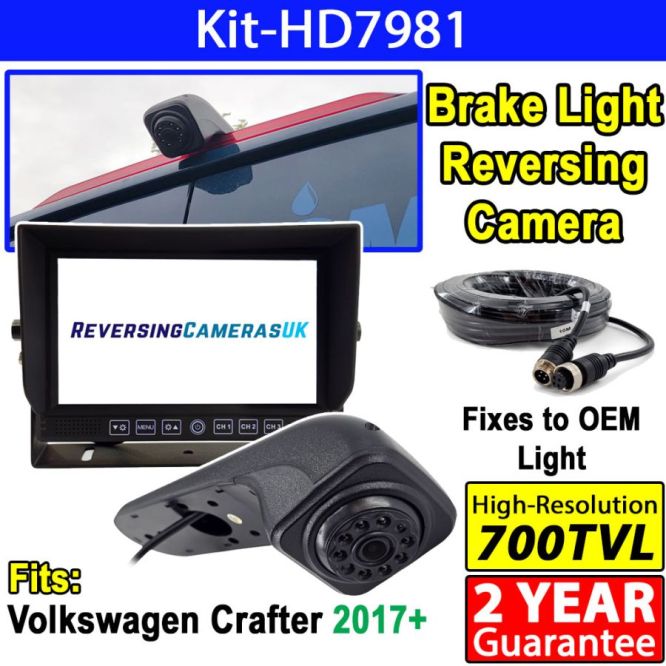 7 inch dash monitor and VW Crafter brake light reversing camera