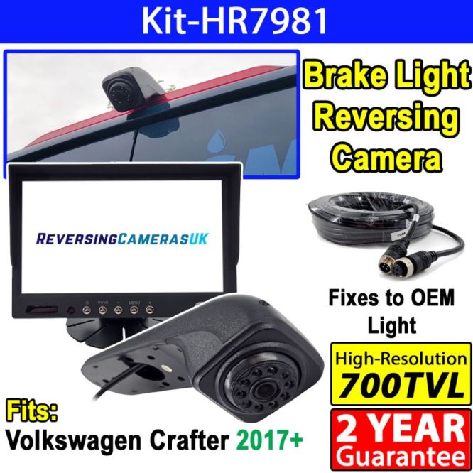 7 inch colour dash mount monitor and VW crafter brake light reversing camera