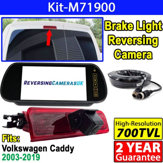 VW Caddy brake light reversing camera and mirror monitor