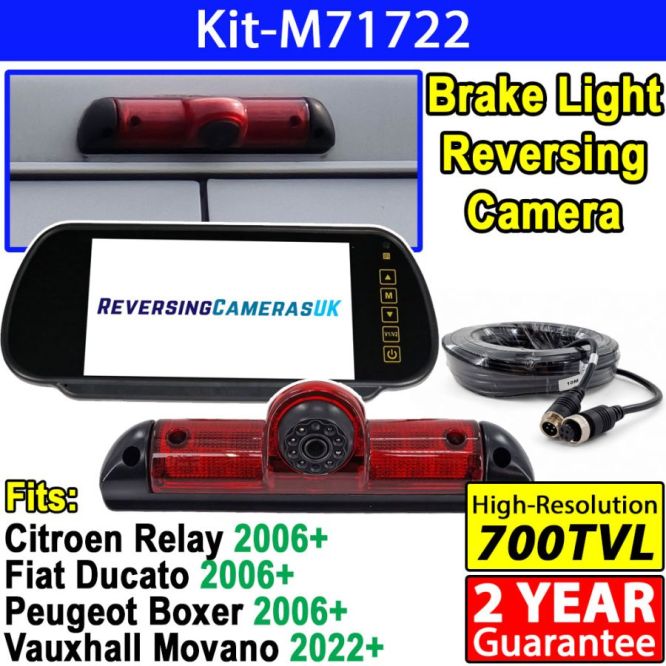 7 Mirror Monitor Brake Light Reversing Camera System  Fiat Ducato, Peugeot Boxer, Citroen Relay, Movano