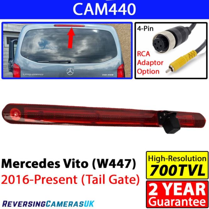 Mercedes Vito 2016+ (W447) Tail Gate Brake Light Reversing Camera