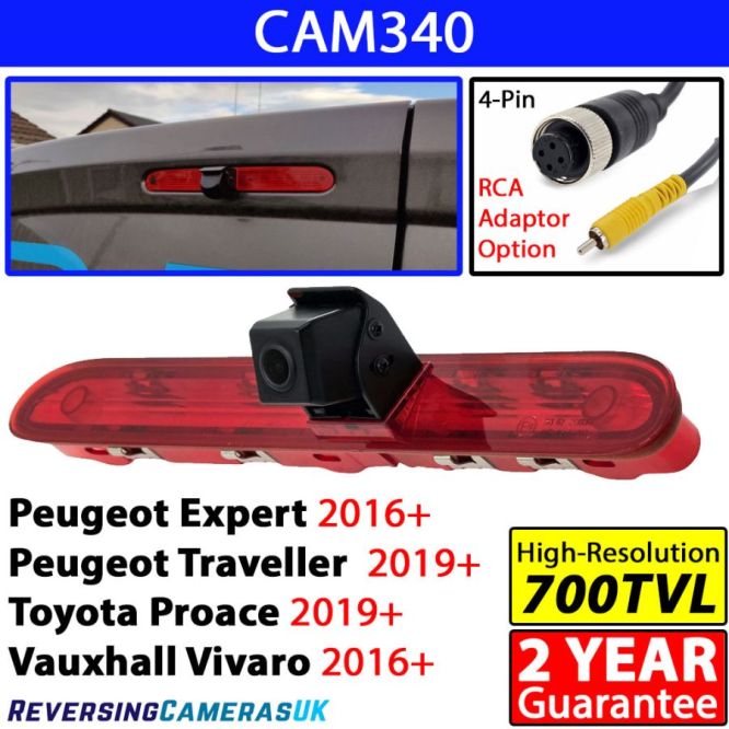 Vauxhall Vivaro, Toyota Proace, Peugeot Expert/Traveller Brake Light Reversing Camera