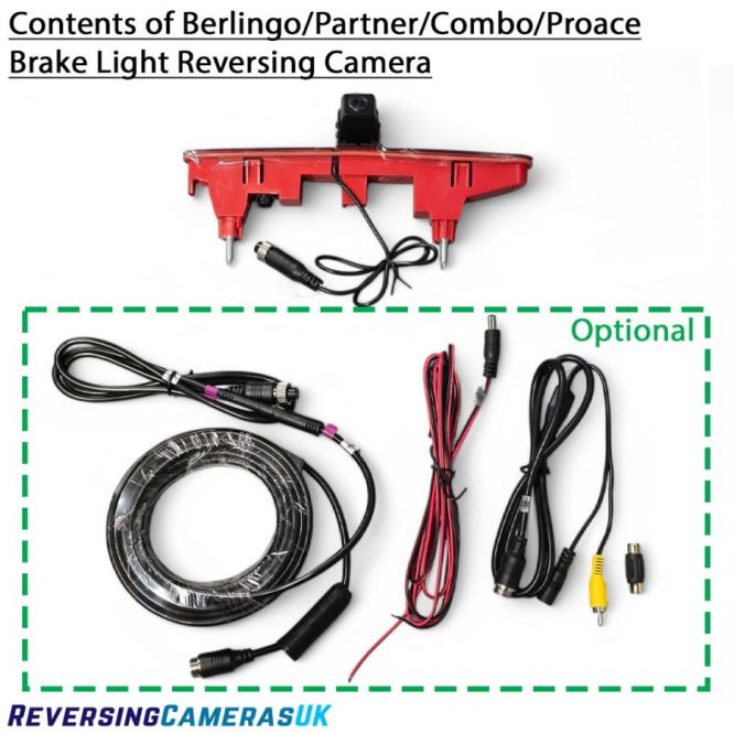 Citroen Berlingo, Peugeot  Partner, Toyota Proace, Vauxhall Combo Brake light reversing camera