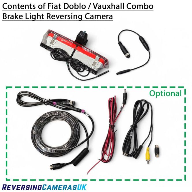 Fiat Doblo, Vauxhall Combo Brake Light Reversing Camera