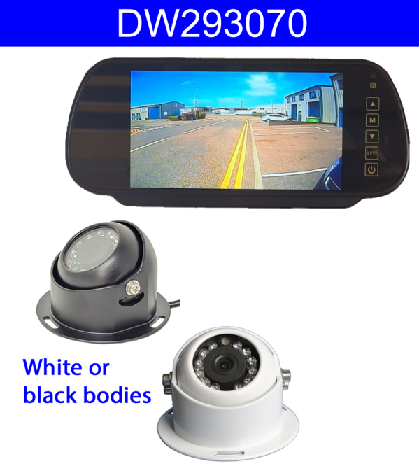 Sony CCD White Dome Wireless Reverse Camera System with 7'' mirror monitor