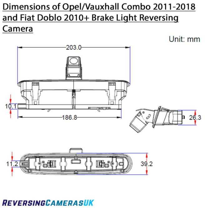 Fiat Doblo, Vauxhall Combo Brake Light Reversing Camera