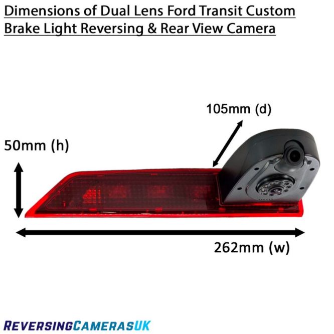 Ford Transit Custom Dual Lens Brake Light Reversing and Driving Rear View Camera (2012-2024)