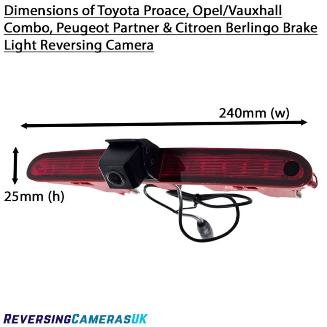 Citroen Berlingo, Peugeot  Partner, Toyota Proace, Vauxhall Combo Brake light reversing camera