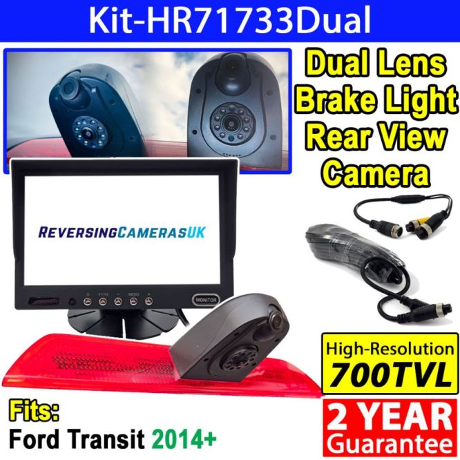 7 inch colour monitor and Ford Transit brake light dual reversing camera