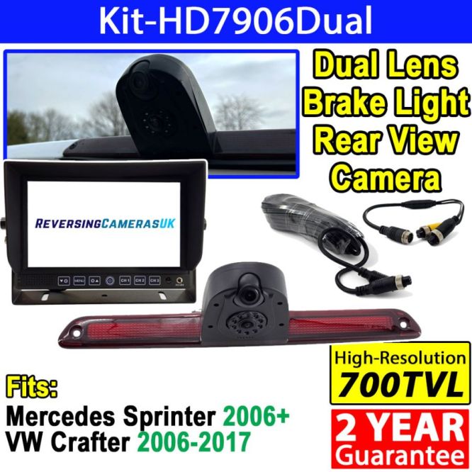 Heavy duty dash monitor and Mercedes Sprinter dual lens brake light camera