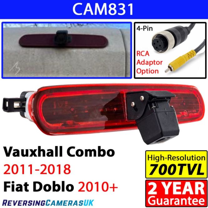 Fiat Doblo, Vauxhall Combo Brake Light Reversing Camera