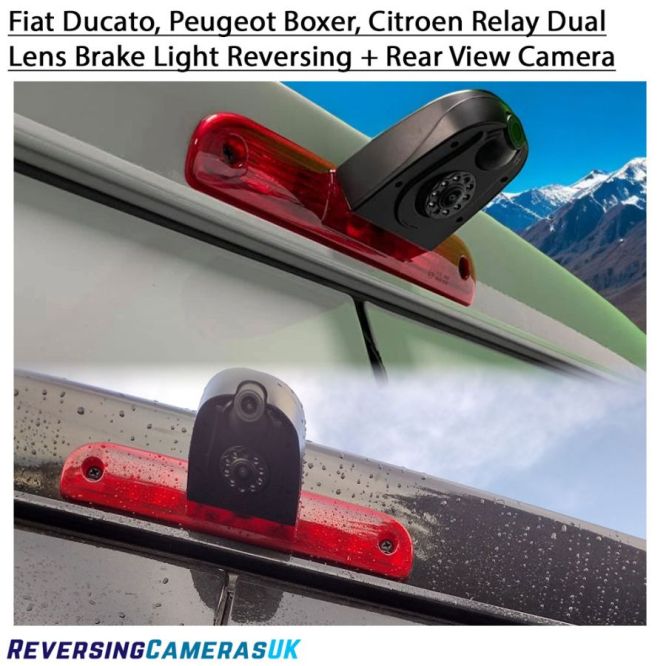 Fiat Ducato, Peugeot Boxer, Citroen Relay dual lens brake light reversing camera