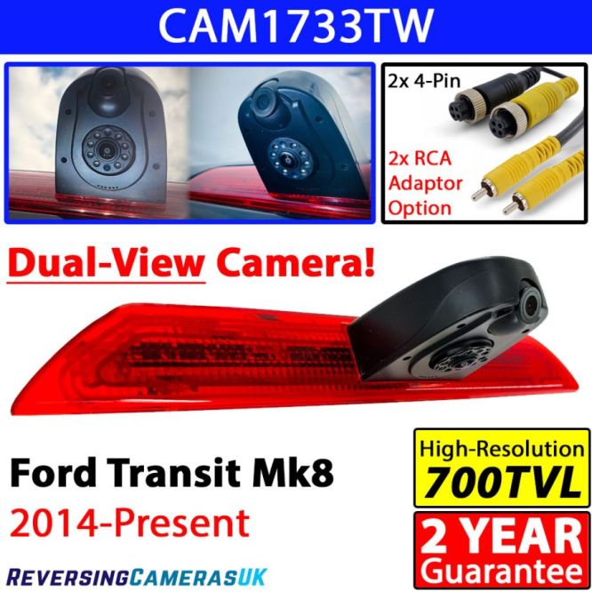 Ford Transit Brake Light Dual Lens Reversing + Driving Rear View Camera (2014+)