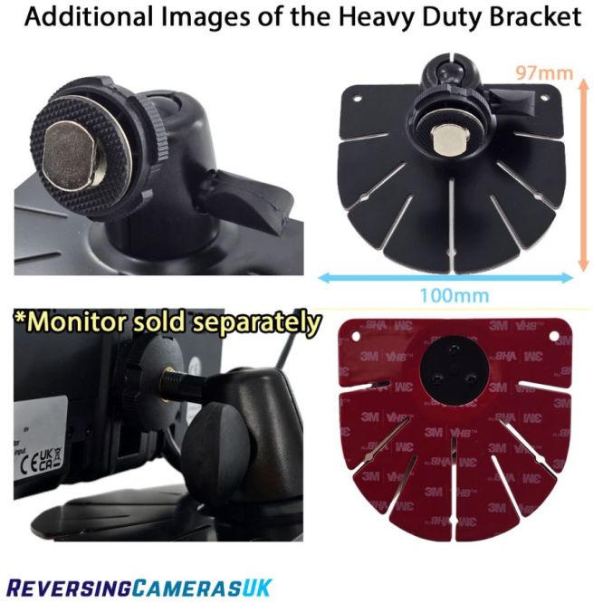 Heavy Duty Metal Dash Mount Bracket | Secure Stand for 5'' to 10'' Reversing Monitor