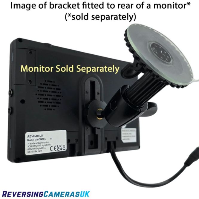 Suction Mount Bracket for Temporary & Flexible Mount for Reversing Camera Monitors