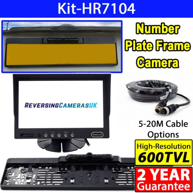 7 inch colour monitor and high resolution CMOS number plate frame reversing camera