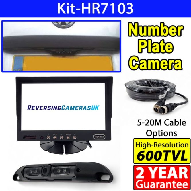 7 inch stand on dash monitor and number plate camera