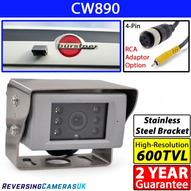 Sharp CCD Polished Stainless Steel Bracket Reversing Camera