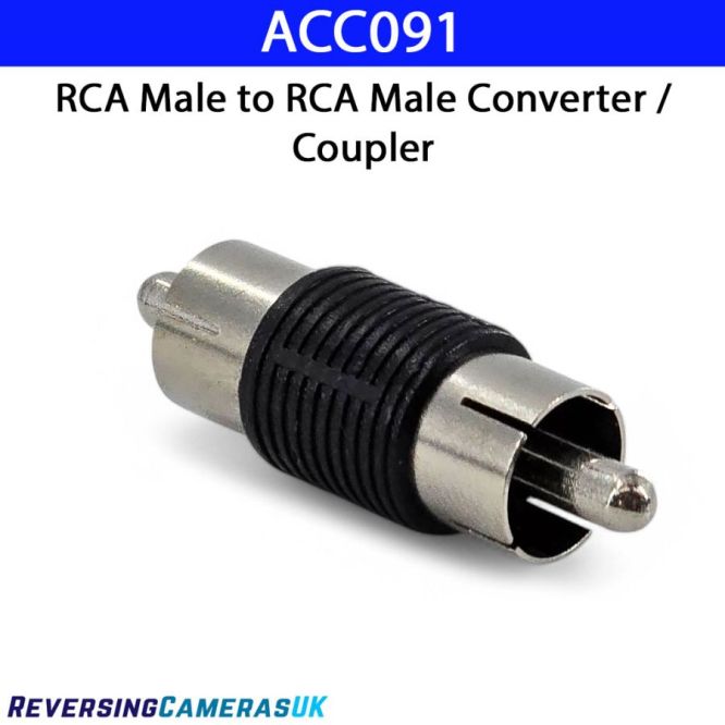 RCA Male to RCA Male Coupler  Reversing Camera & Vehicle CCTV Connector