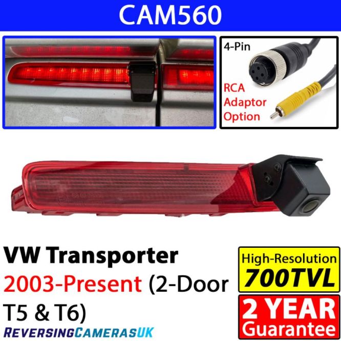 VW Transporter T5/T6 Brake Light Reversing Camera (Two Door Models)