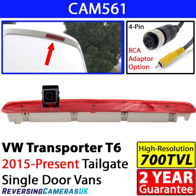 Volkswagen Transporter T6 Brake Light Reversing Camera (Tailgate Models)