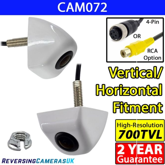 White Motorhome Post/Bolt-Fit Reversing Camera