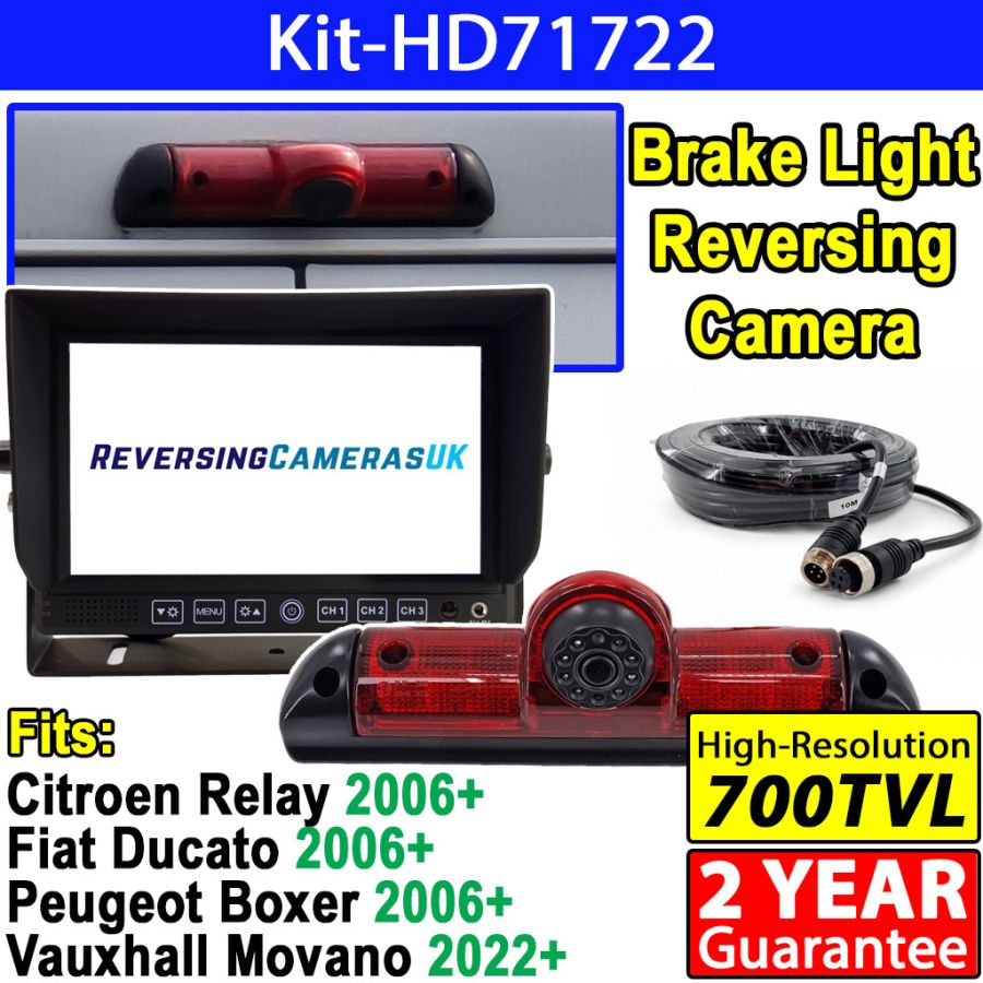 7 Heavy Duty Dash Monitor Brake Light Reversing Camera  Fiat Ducato, Peugeot Boxer, Citroen Relay, Movano