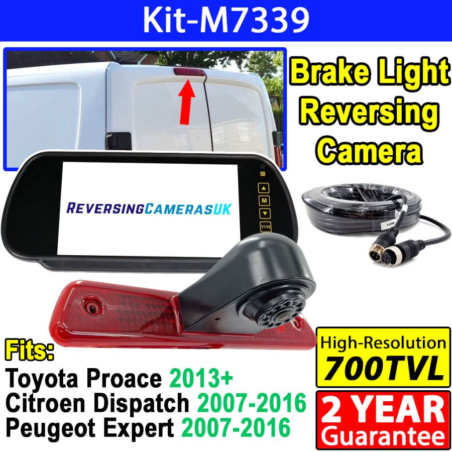 Peugeot Expert, Citroen Dispatch & Toyota Proace Brake Light Reversing Camera System with Mirror Monitor