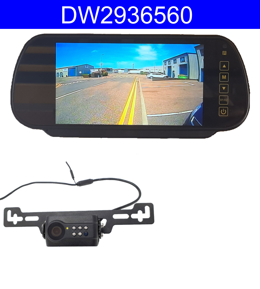 Number Plate Wireless Reversing Camera System with 7'' mirror monitor