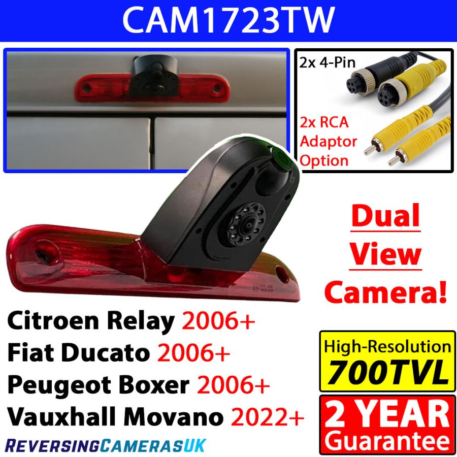 Fiat Ducato, Peugeot Boxer, Citroen Relay dual lens brake light reversing camera