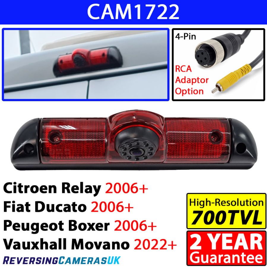 Fiat Ducato, Peugeot Boxer, Citroen Relay Brake Light Reversing Camera